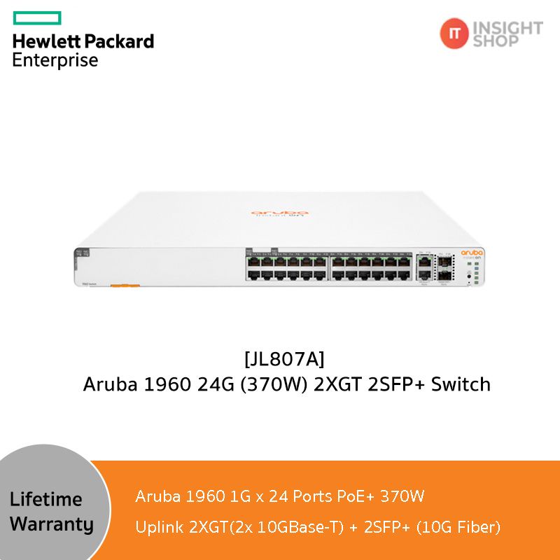 HPE Networking Instant On Switches 1960 24G 2XGT 2SFP+ 370W(JL807A)(Aruba)