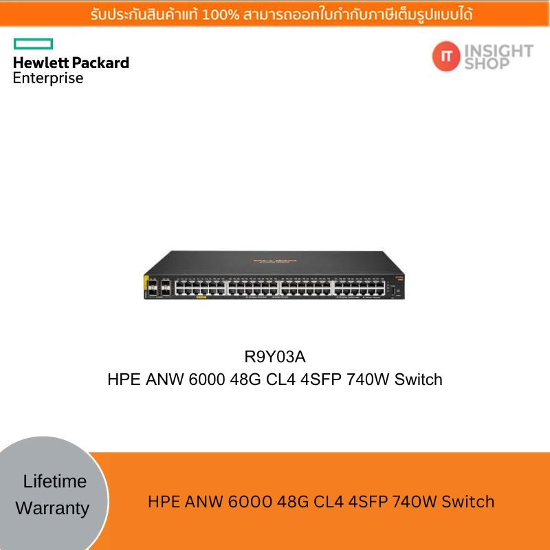 [R9Y03A] Aruba 6000 48G PoE(740W),4SFP (1G) Switch