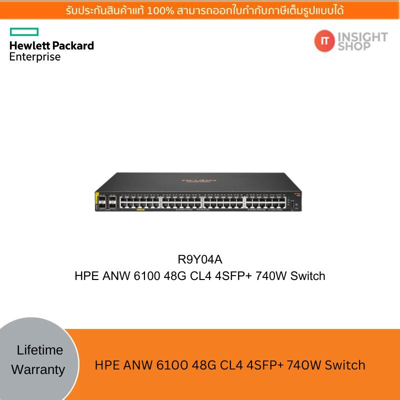 [R9Y04A] HPE Aruba Networking 6100 48G CL4 4SFP+ 740W Switch