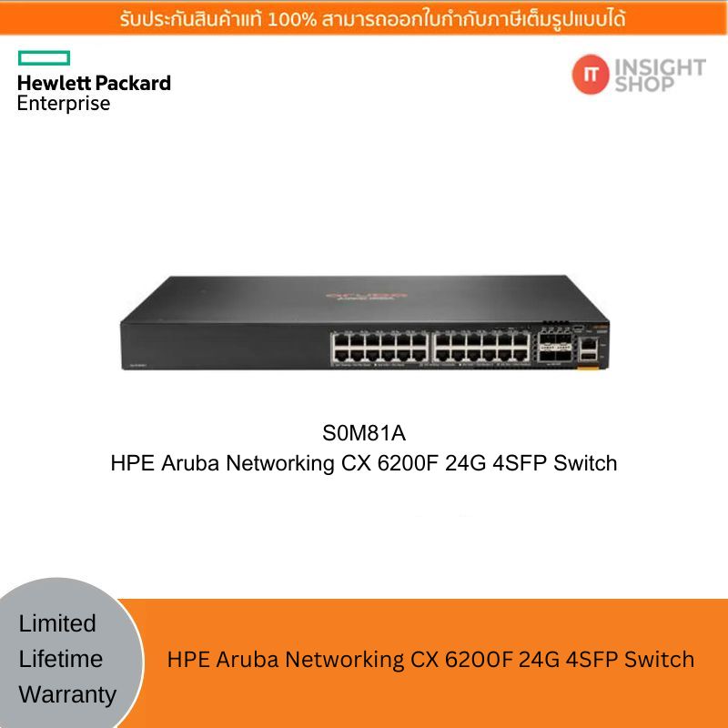 [S0M81A] HPE Aruba Networking CX 6200F 24G 4SFP Switch