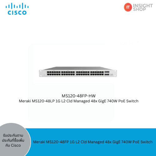 [MS120-48FP-HW] Cisco Meraki MS120-48FP 1G L2 Cld Managed 48x GigE 740W PoE Switch