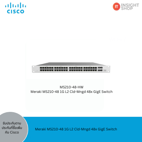 Meraki MS210-48LP 1G L2 Cld-Mngd 48x GigE 370W PoE Switch