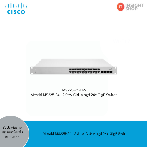 Meraki MS225-24 L2 Stck Cld-Mngd 24x GigE Switch