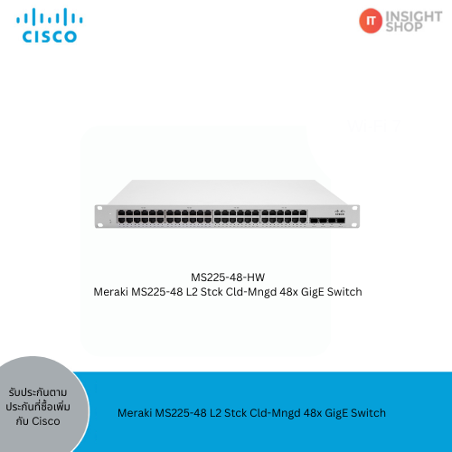 [MS225-48-HW] Meraki MS225-48 L2 Stck Cld-Mngd 48x GigE Switch
