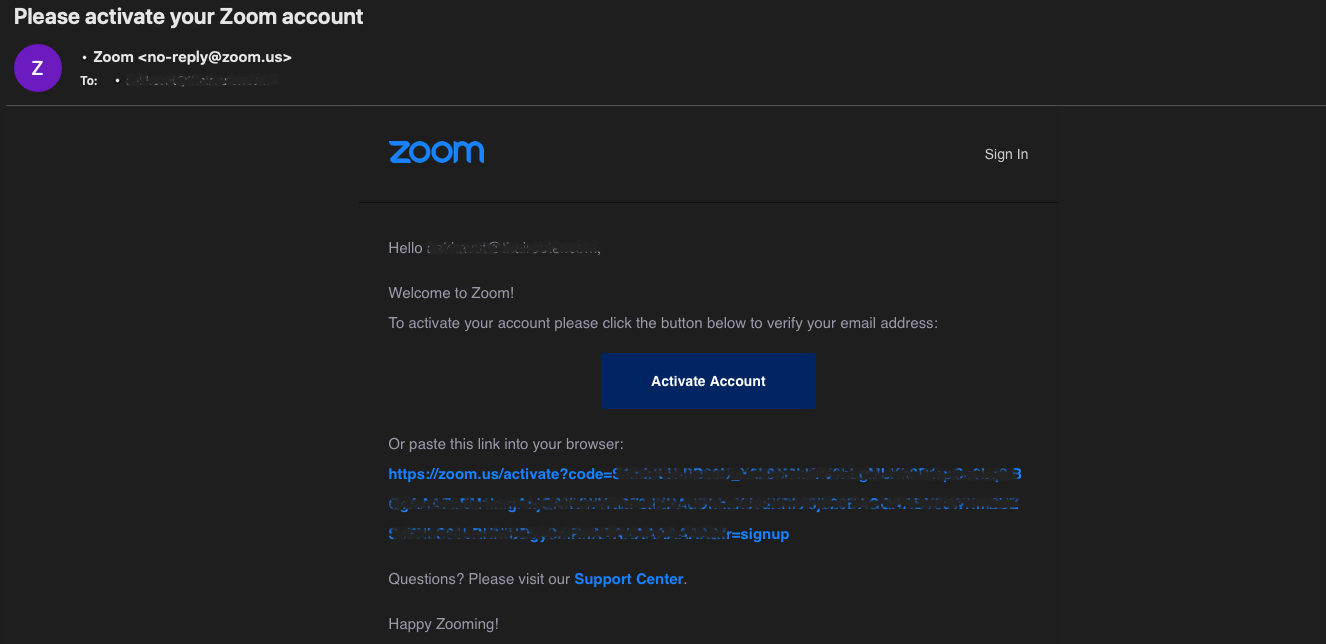 email from zoom