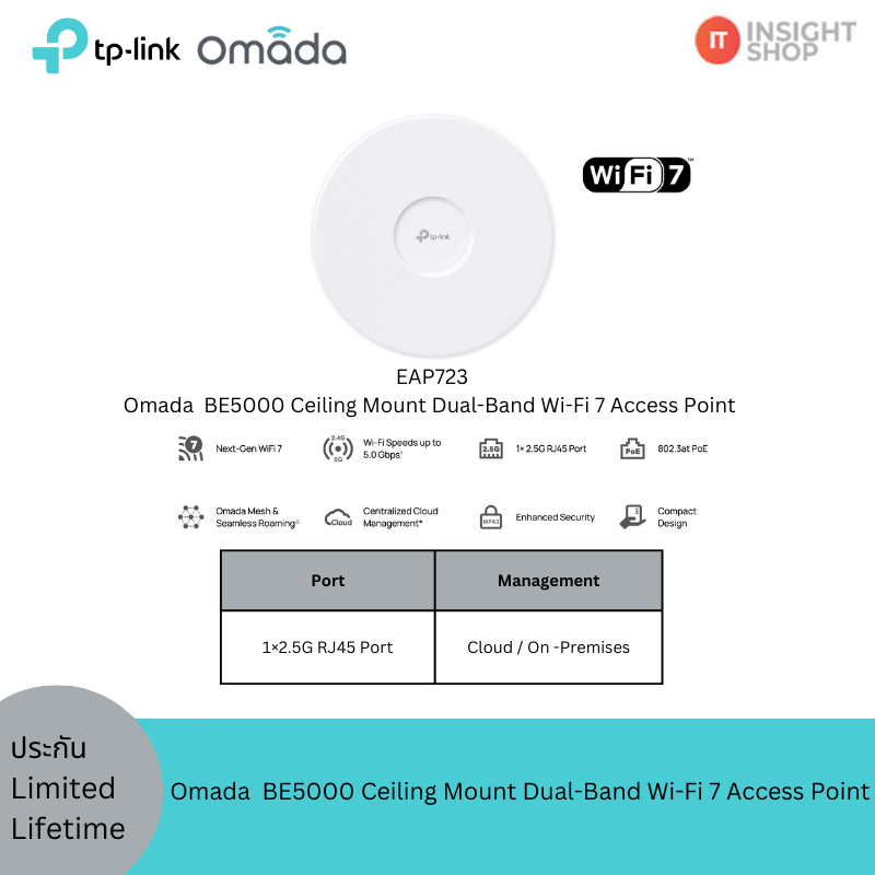 [EAP723] Omada BE5000 Ceiling Mount Dual-Band Wi-Fi 7 Access Point