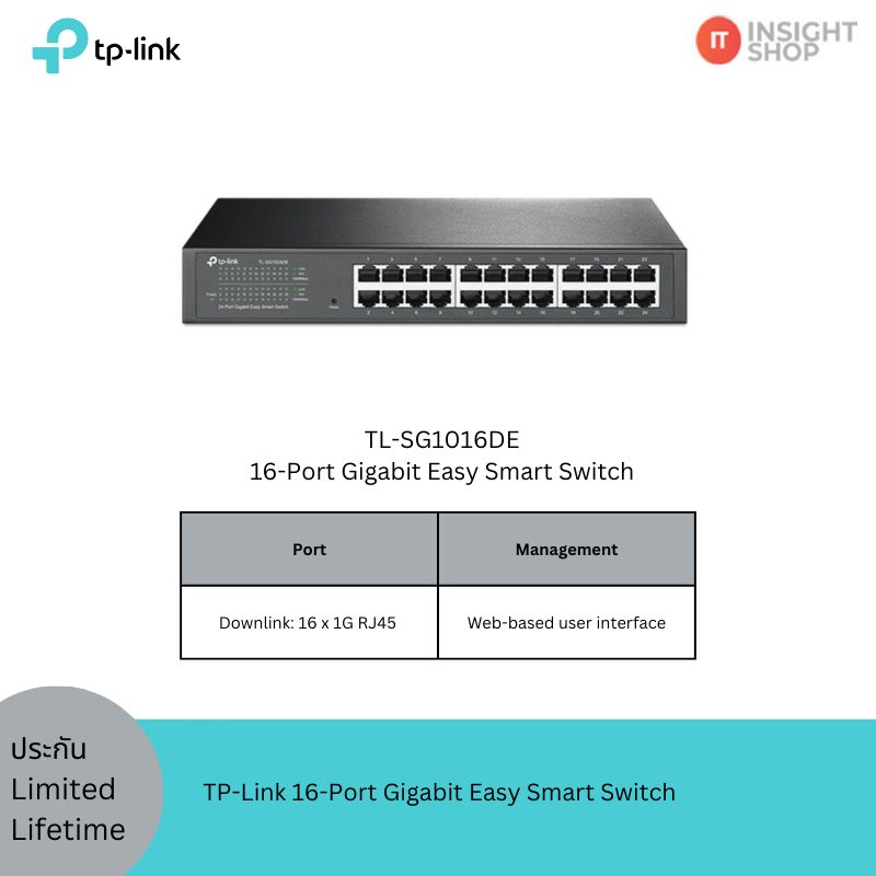 [TL-SG1016DE] TP-Link 16-Port Gigabit Easy Smart Switch