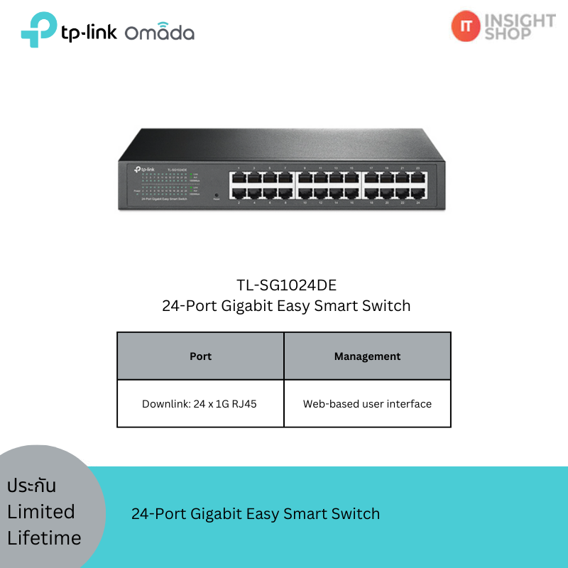 [TL-SG1024DE] TP-Link 24-Port Gigabit Easy Smart Switch