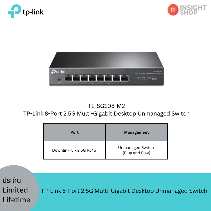 [TL-SG108-M2] TP-Link 8-Port 2.5G Multi-Gigabit Desktop Unmanaged Switch