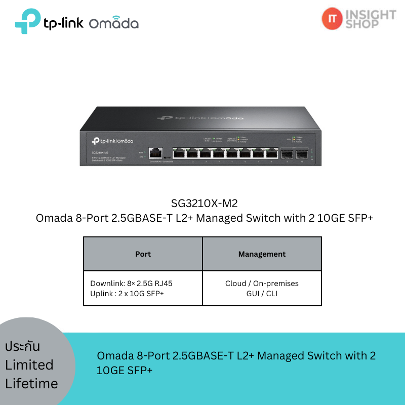 [SG3210X-M2] Omada 8-Port 2.5GBASE-T L2+ Managed Switch with 2 10GE SFP+
